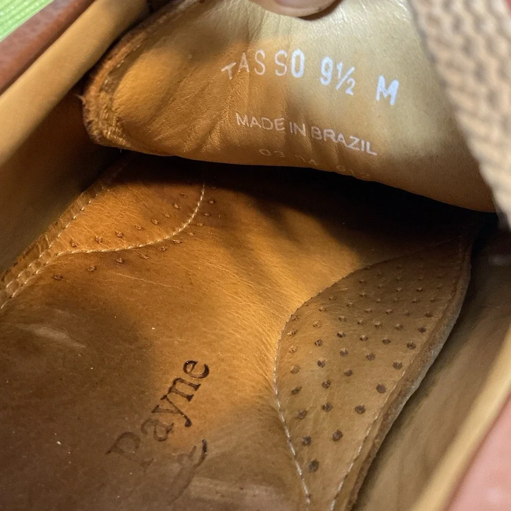 Alan Payne Oxford Shoes Mens 9.5‎ M Brown Sheepskin Leather Bicycle Toe